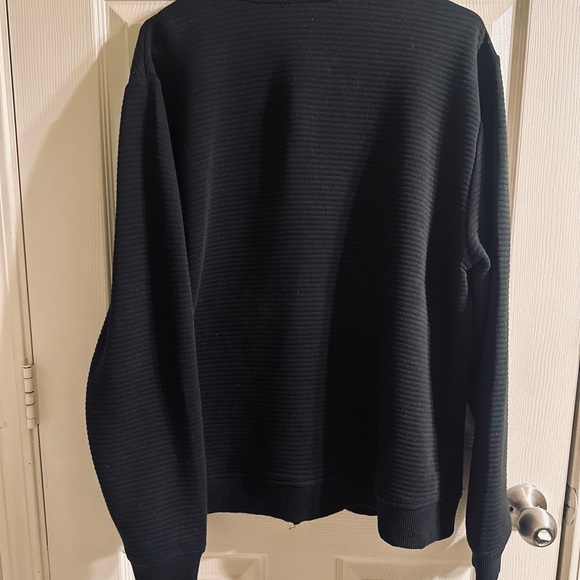 Magaschoni Knit Ribbed Bomber Jacket Full Zip Sz L Black Men’s - Picture 3 of 6